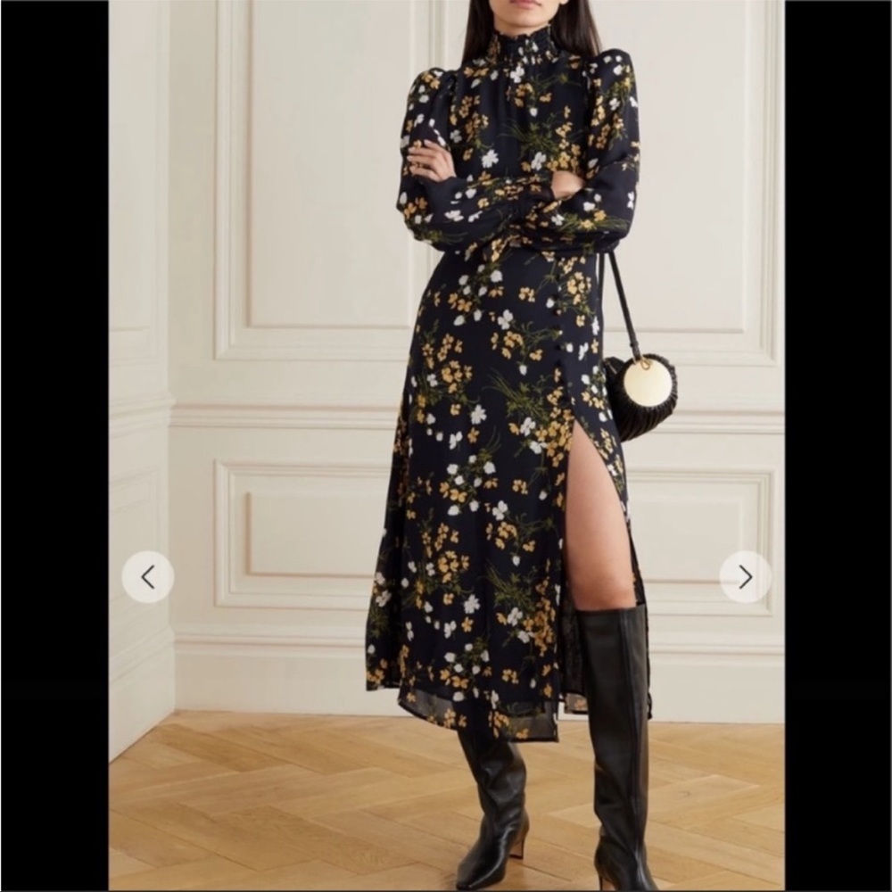 Reformation Women's Stevi Shirred Floral Print
Midi Dress Gemini